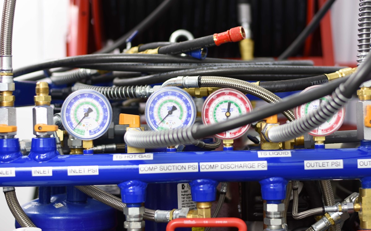 A close up of Rapid Recovery Gas equipment