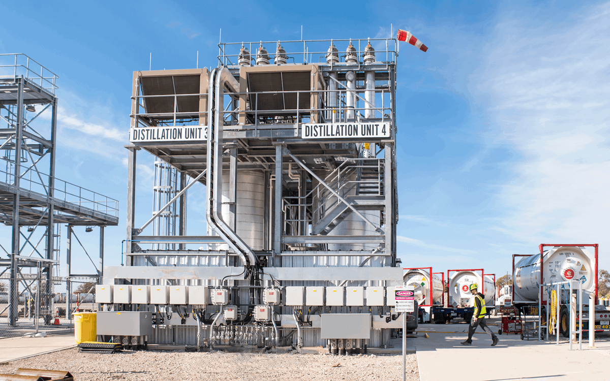 Wide angle shot of two separation units