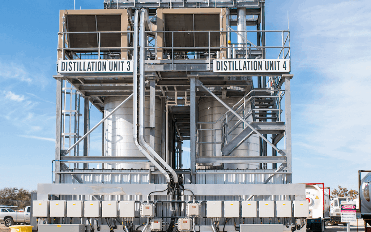 Wide angle shot of a separation unit