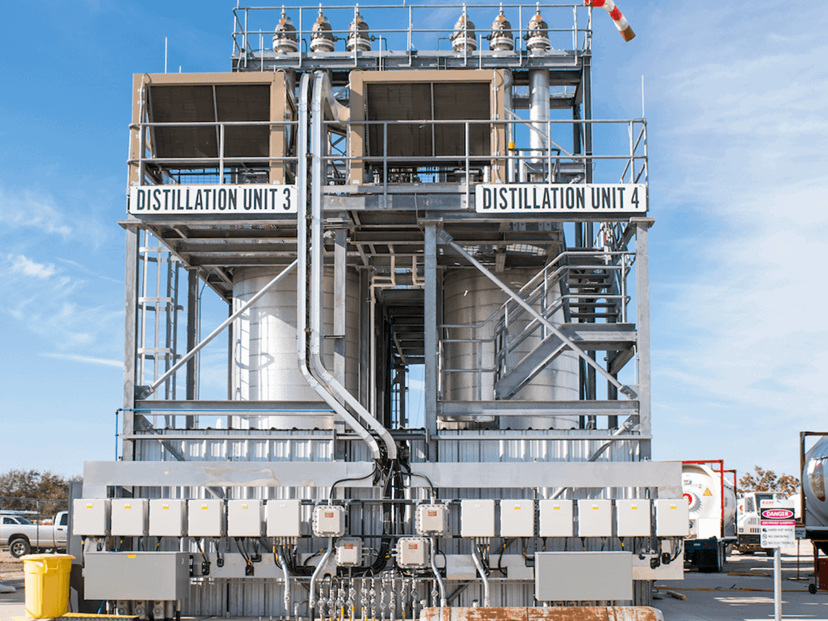 Wide angle shot of a separation unit