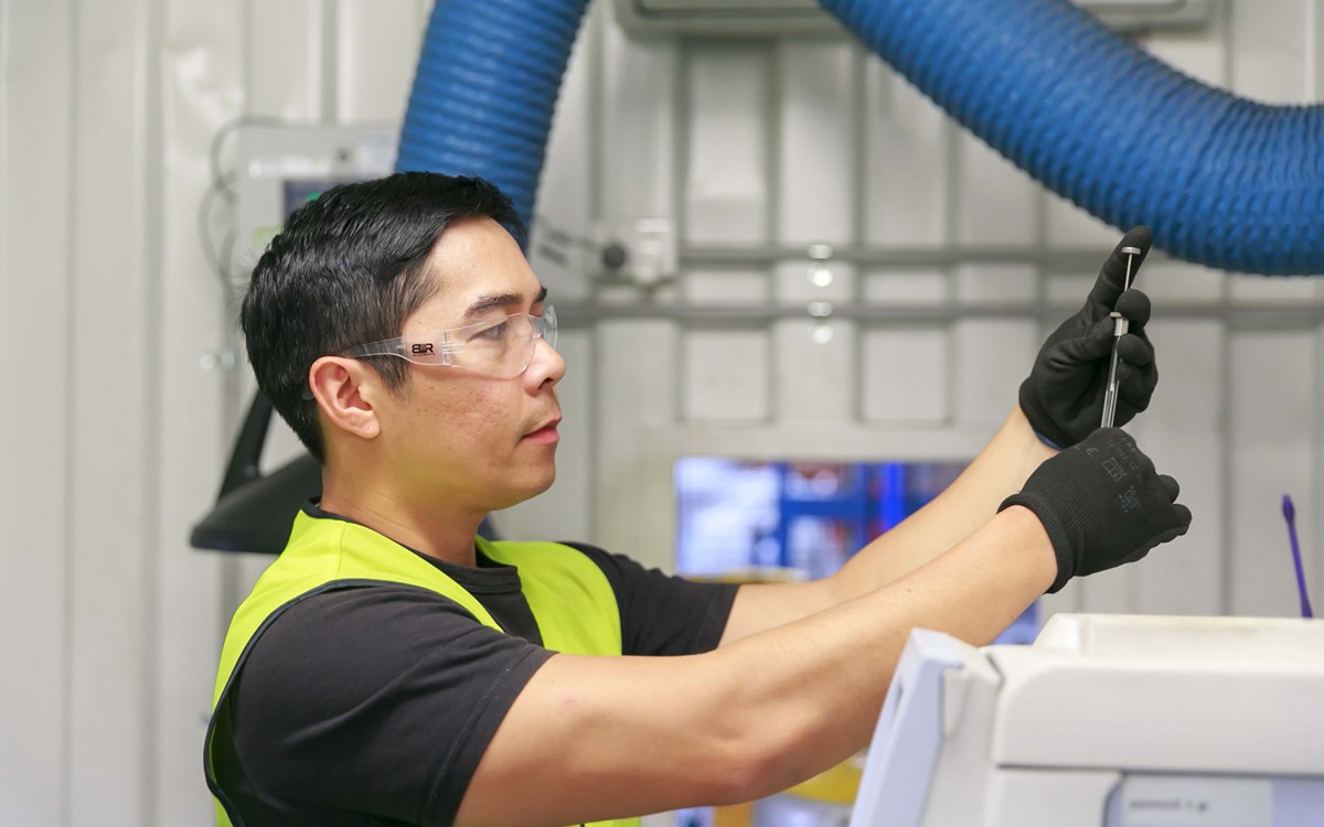 pressure testing in the warehouse