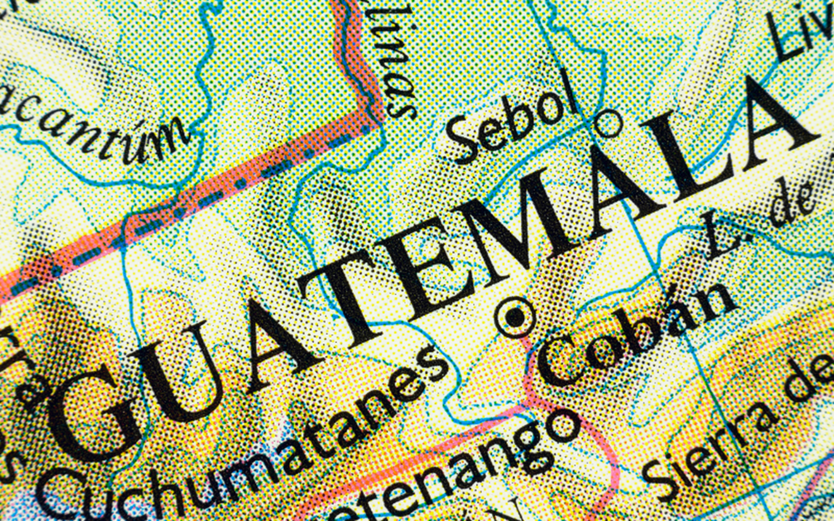 An image containing a map of Guatemala