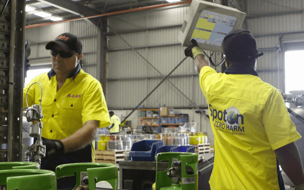 factory engineers working together