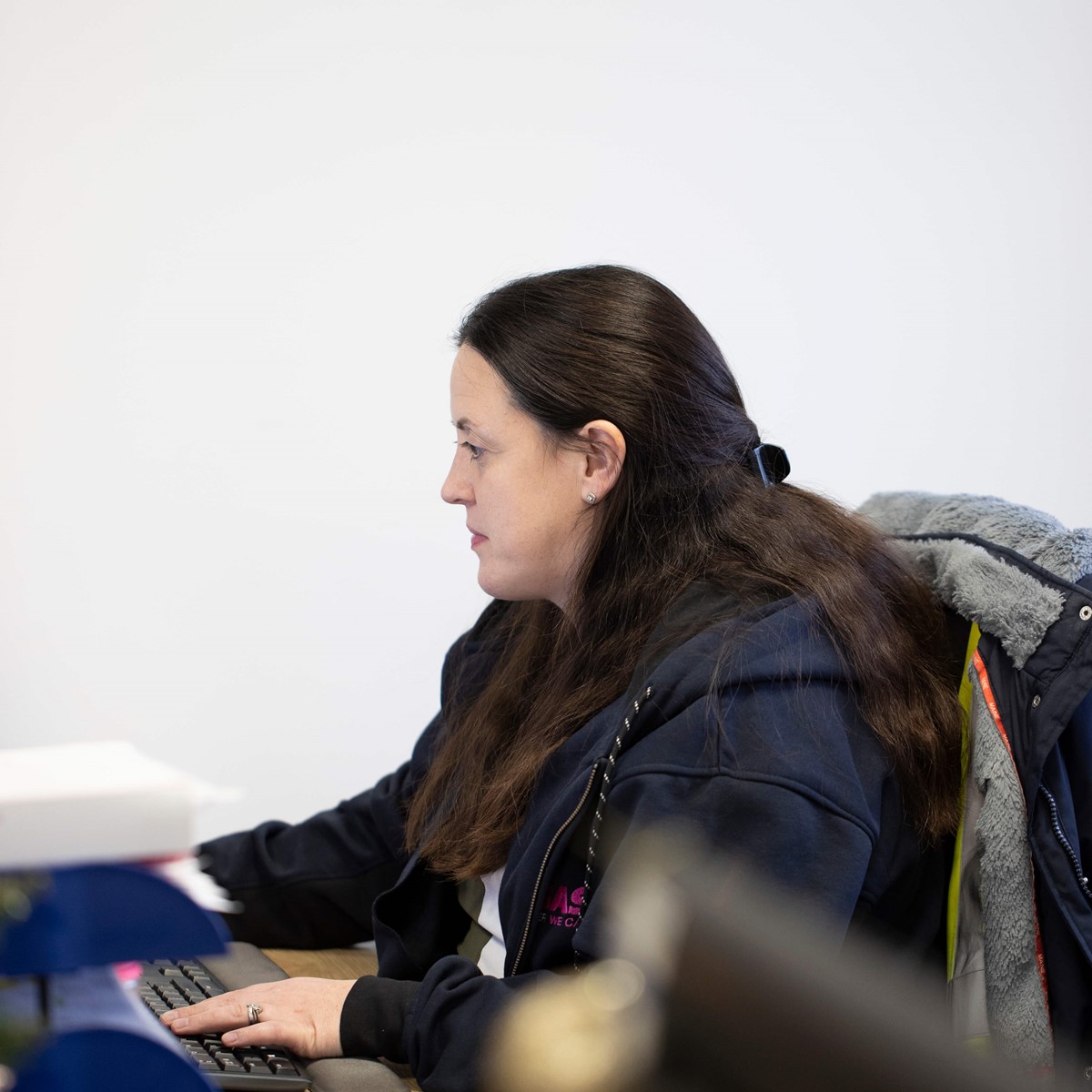 Person working at their computer