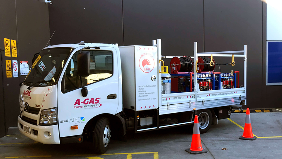 White A-Gas recovery truck in car park
