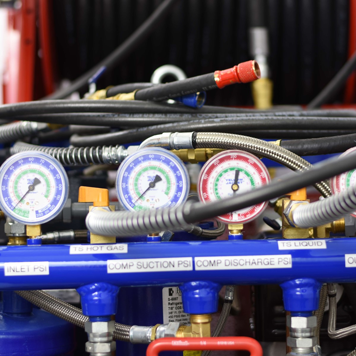 A close up of Rapid Recovery Gas equipment