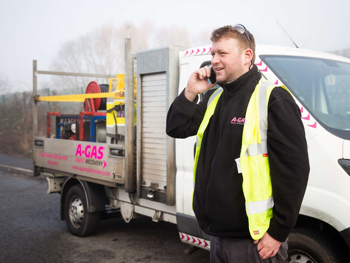 service engineer on the phone